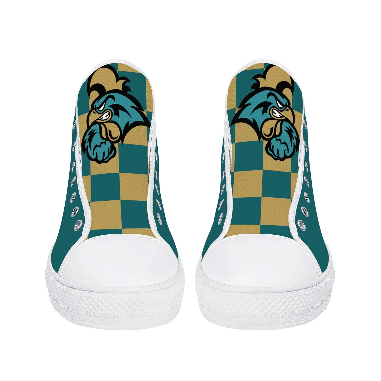 Coastal Carolina Chanticleers - Mens High Top Canvas Shoes - Checkered Tongue