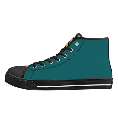 Coastal Carolina Chanticleers - Mens High Top Canvas Shoes - Checkered Tongue