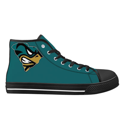 Coastal Carolina Chanticleers - Mens High Top Canvas Shoes - Monochromatic