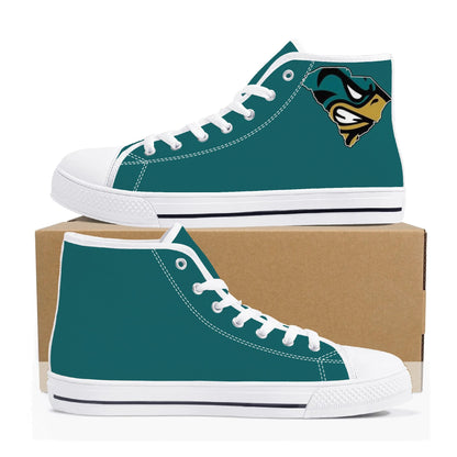 Coastal Carolina Chanticleers - Mens High Top Canvas Shoes - Monochromatic