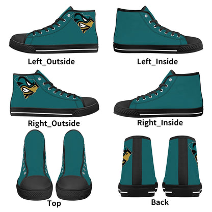 Coastal Carolina Chanticleers - Mens High Top Canvas Shoes - Monochromatic