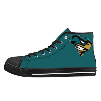 Coastal Carolina Chanticleers - Mens High Top Canvas Shoes - Monochromatic