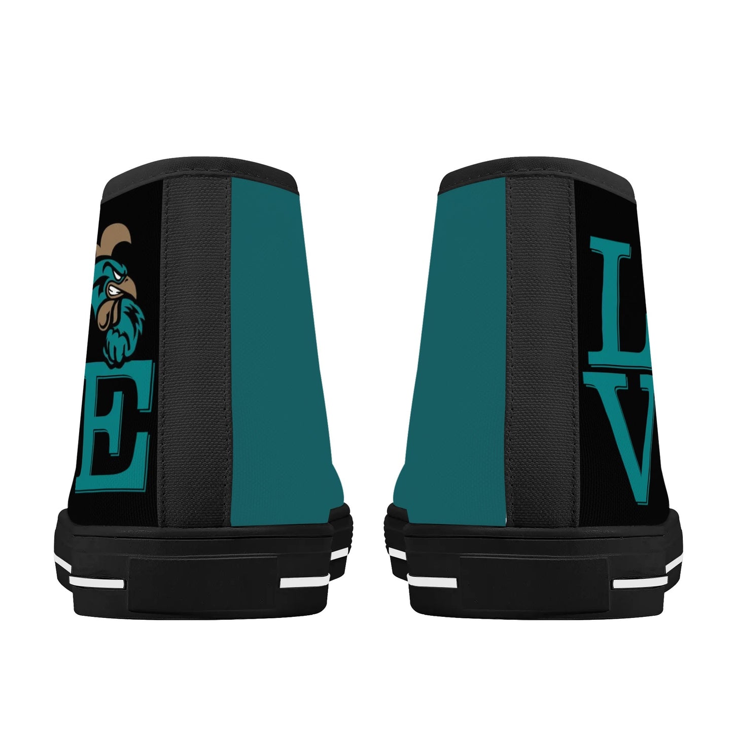 Coastal Carolina - L.O.V.E Chanticleers -  Mens High Top Canvas Shoes