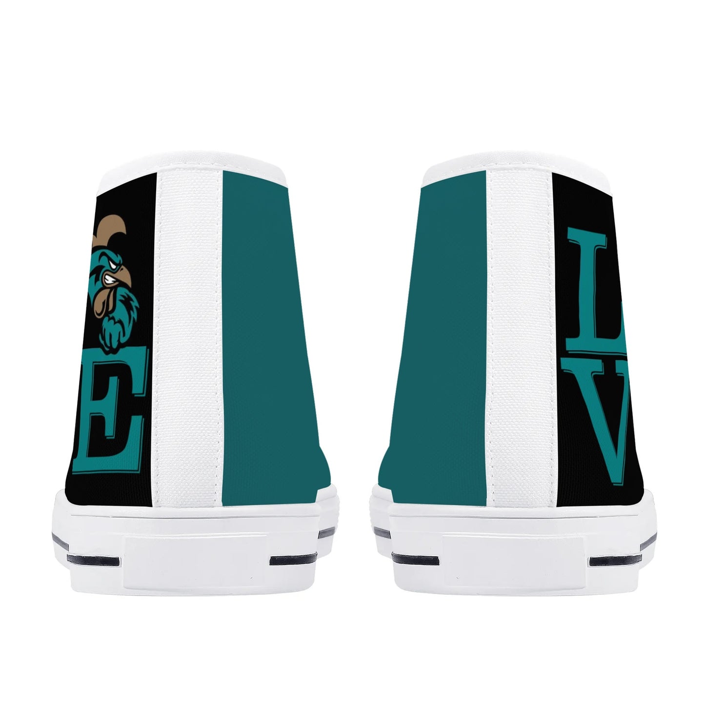 Coastal Carolina - L.O.V.E Chanticleers -  Mens High Top Canvas Shoes