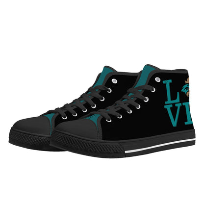 Coastal Carolina - BLACK L.O.V.E. - Mens High Top Canvas Shoes