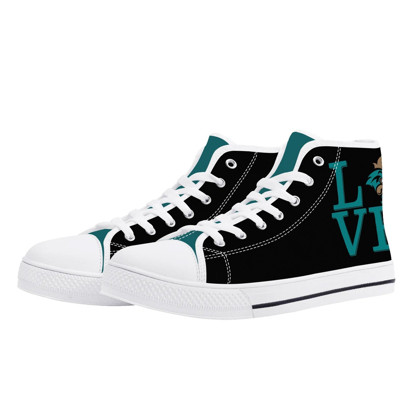 Coastal Carolina - BLACK L.O.V.E. - Mens High Top Canvas Shoes