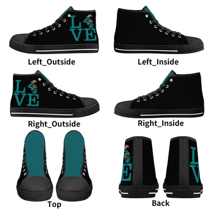 Coastal Carolina - BLACK L.O.V.E. - Mens High Top Canvas Shoes