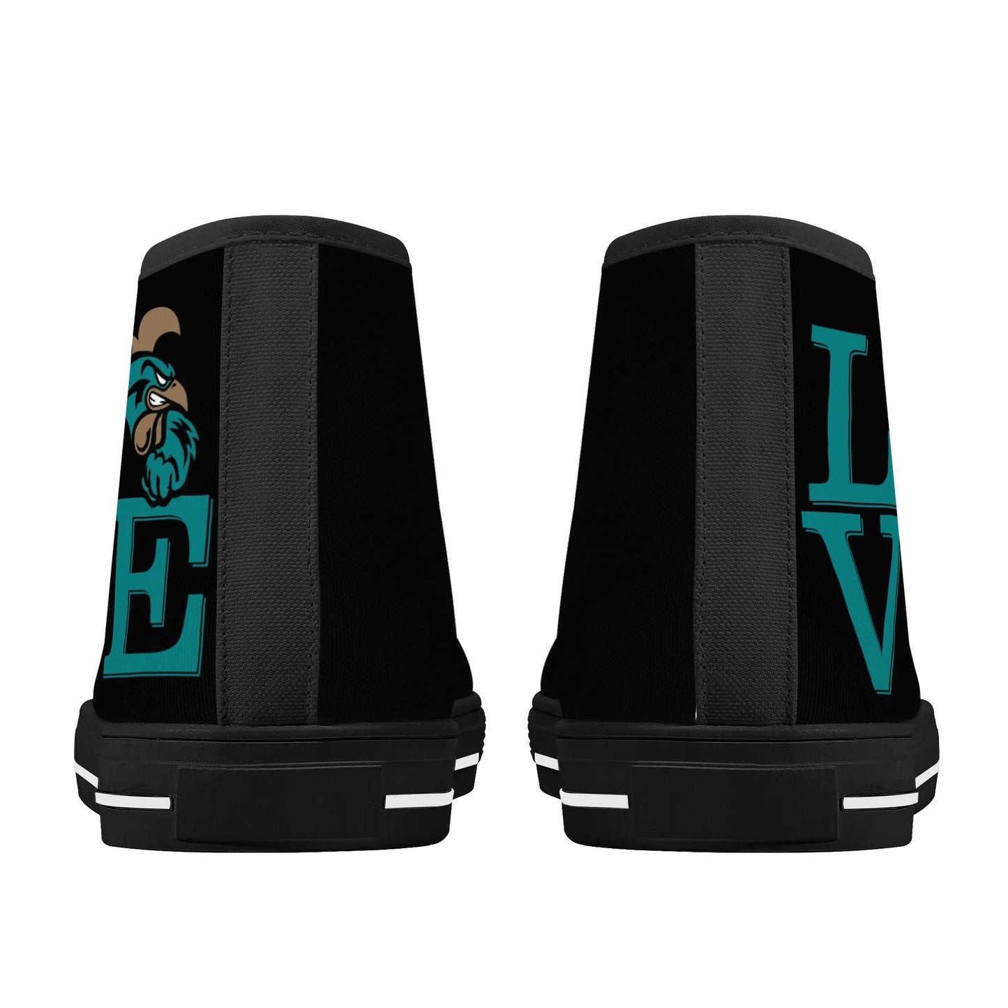 Coastal Carolina - BLACK L.O.V.E. - Mens High Top Canvas Shoes