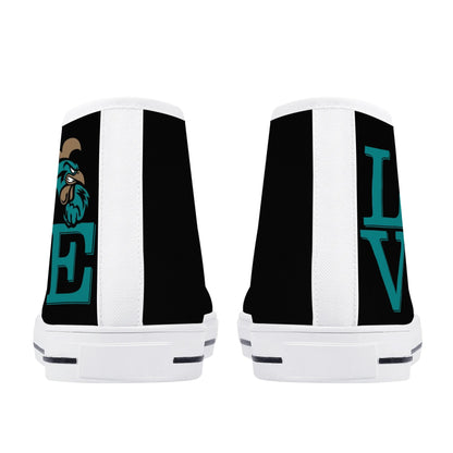 Coastal Carolina - BLACK L.O.V.E. - Mens High Top Canvas Shoes