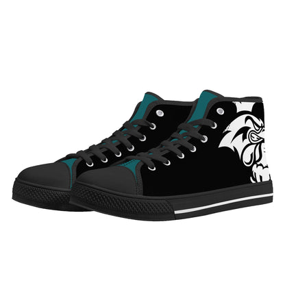 Coastal Carolina Chanticleers - BLACK - Mens High Top Canvas Shoes -  Teal  Tongue