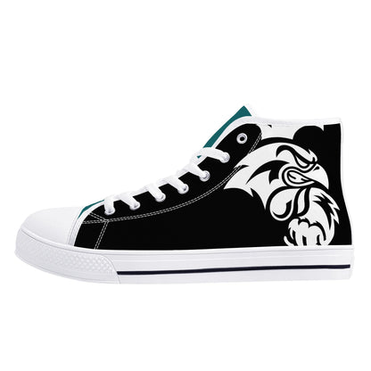 Coastal Carolina Chanticleers - BLACK - Mens High Top Canvas Shoes -  Teal  Tongue