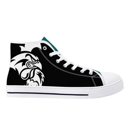 Coastal Carolina Chanticleers - BLACK - Mens High Top Canvas Shoes -  Teal  Tongue