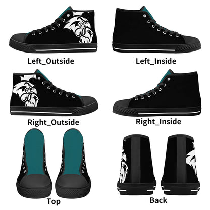 Coastal Carolina Chanticleers - BLACK - Mens High Top Canvas Shoes -  Teal  Tongue