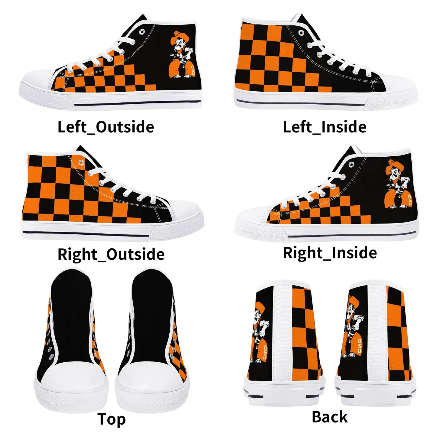 Oklahoma State Cowboys - Mens High Top Canvas Shoes