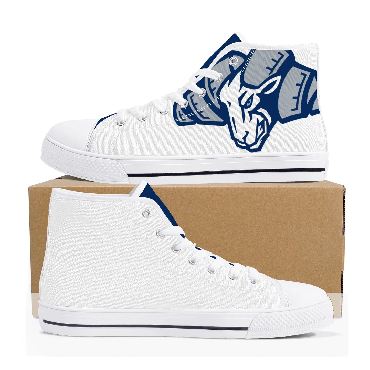 UNC TARHEELS - Mens High Top Canvas Shoes