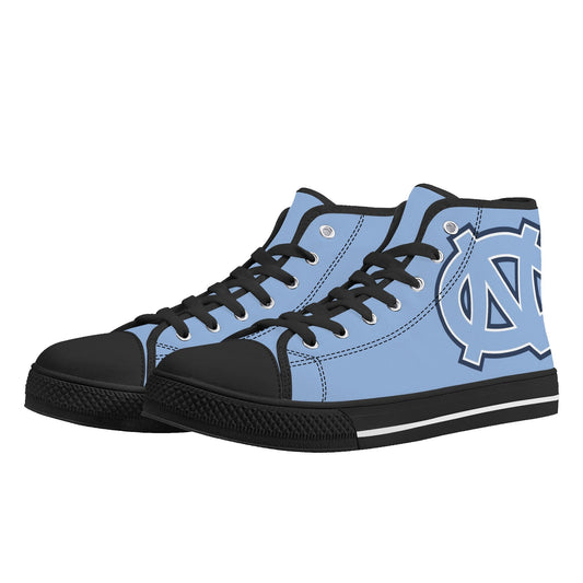 UNC Tarheels - Mens High Top Canvas Shoes - MONOCHROMATIC