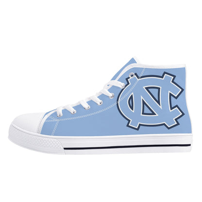 UNC Tarheels - Mens High Top Canvas Shoes - MONOCHROMATIC