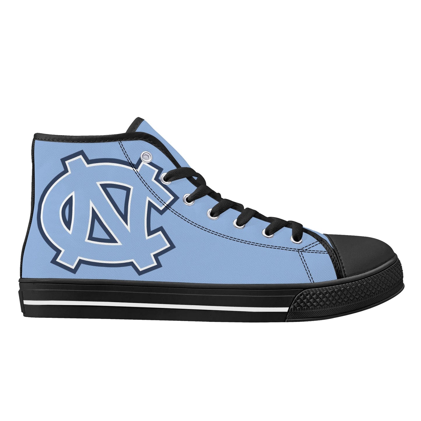 UNC Tarheels - Mens High Top Canvas Shoes - MONOCHROMATIC