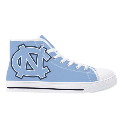 UNC Tarheels - Mens High Top Canvas Shoes - MONOCHROMATIC