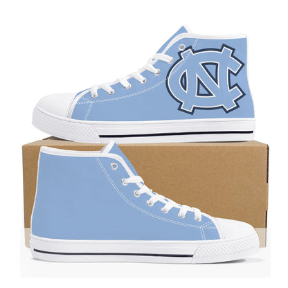 UNC Tarheels - Mens High Top Canvas Shoes - MONOCHROMATIC