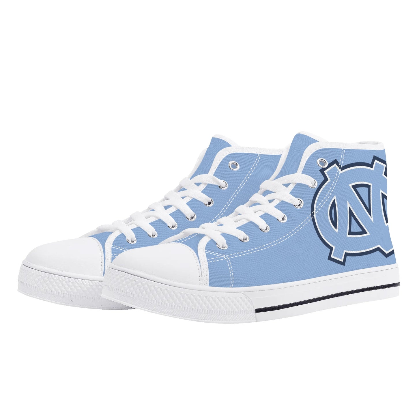 UNC Tarheels - Mens High Top Canvas Shoes - MONOCHROMATIC