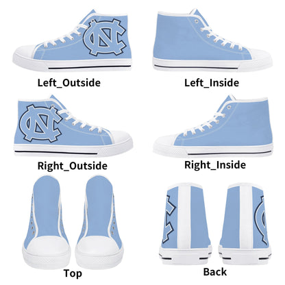 UNC Tarheels - Mens High Top Canvas Shoes - MONOCHROMATIC