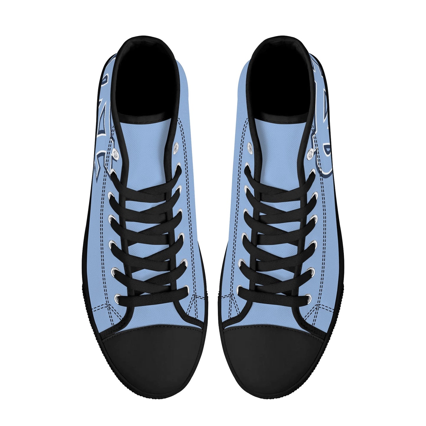 UNC Tarheels - Mens High Top Canvas Shoes - MONOCHROMATIC