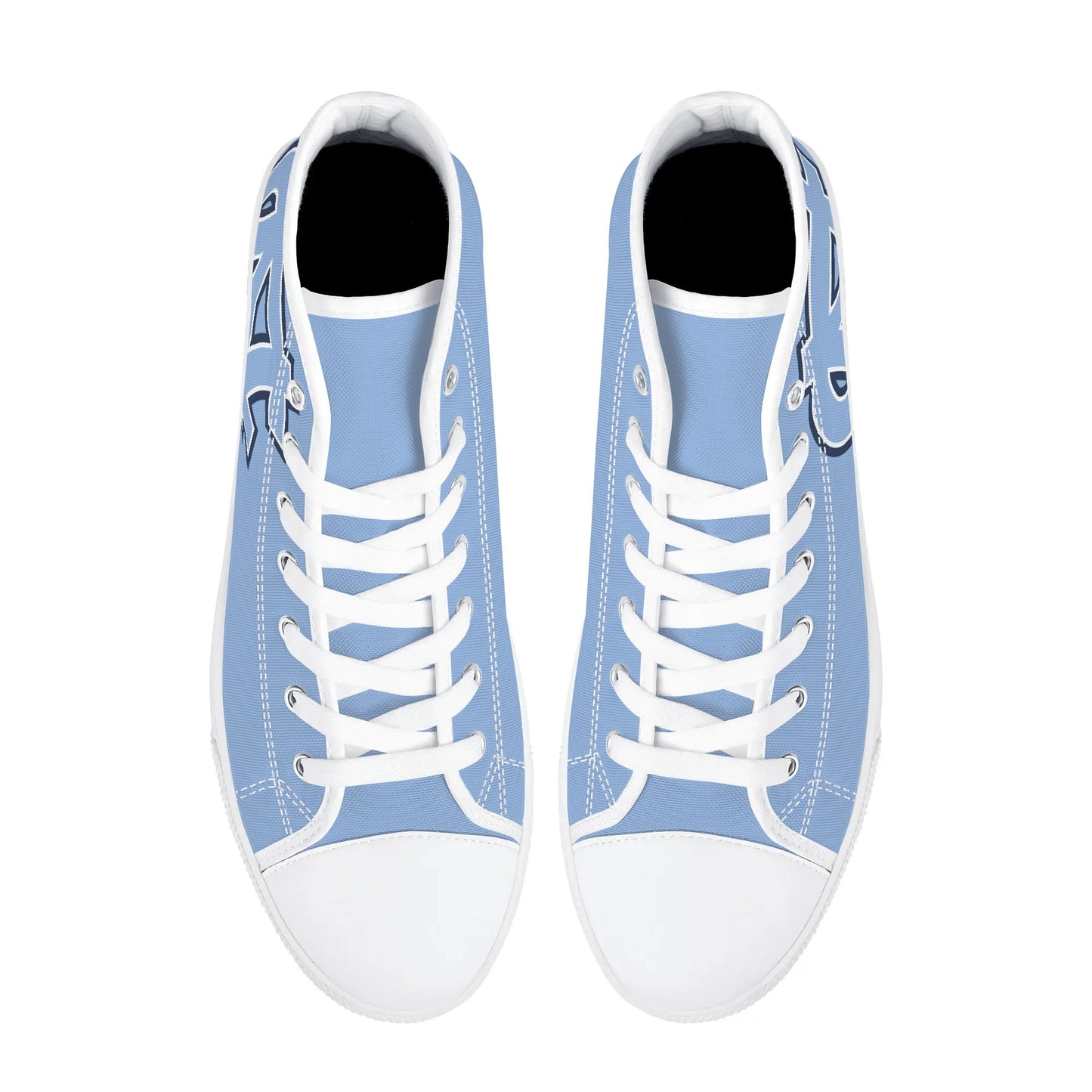 UNC Tarheels - Mens High Top Canvas Shoes - MONOCHROMATIC