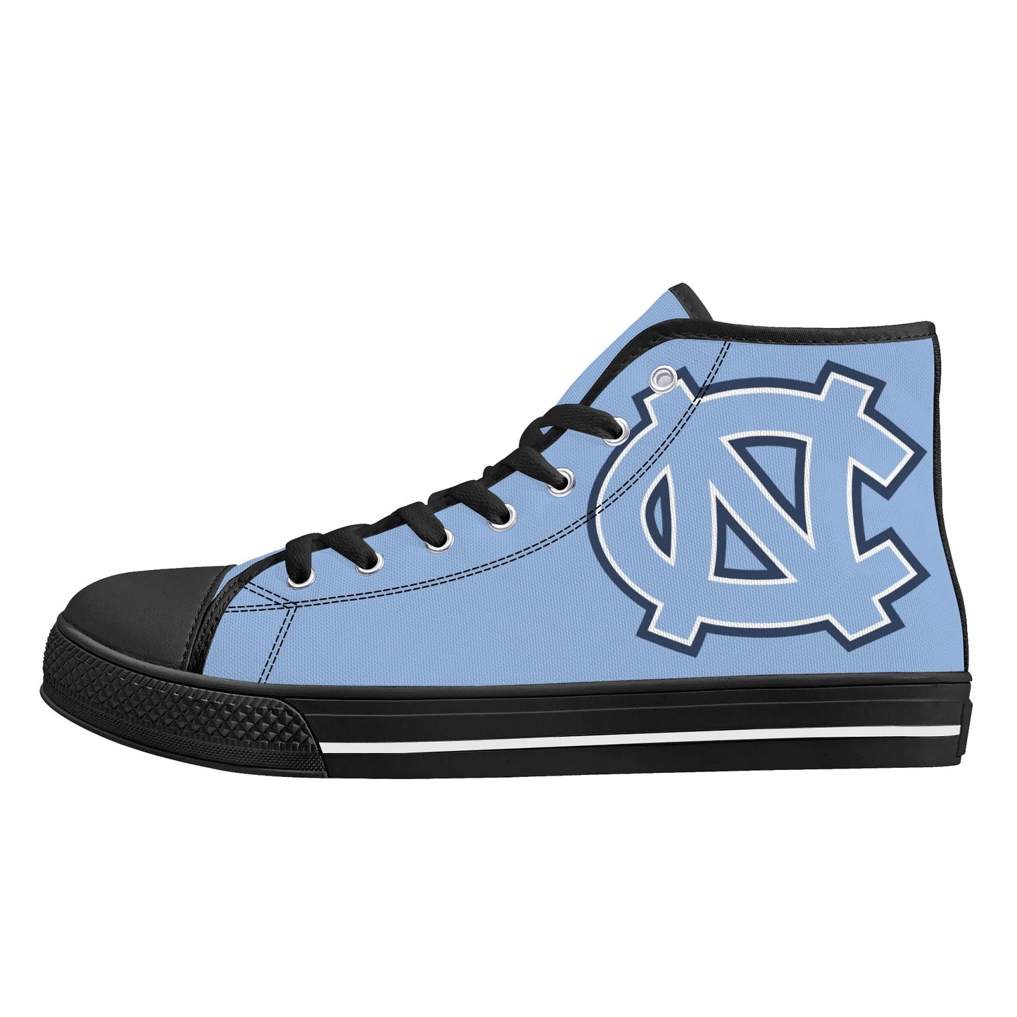 UNC Tarheels - Mens High Top Canvas Shoes - MONOCHROMATIC