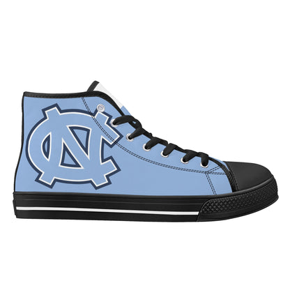 UNC TARHEELS - Mens High Top Canvas Shoes - Checkered Tongue