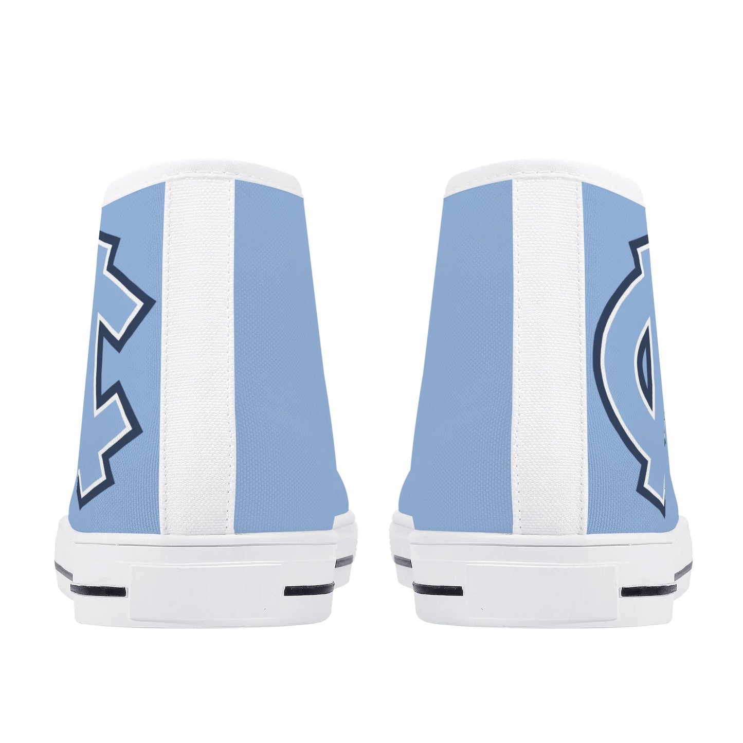 UNC TARHEELS - Mens High Top Canvas Shoes - Checkered Tongue