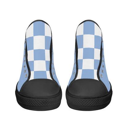 UNC TARHEELS - Mens High Top Canvas Shoes - Checkered Tongue