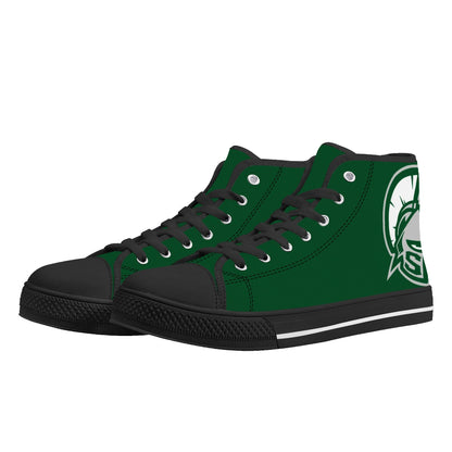 MICHIGAN STATE SPARTANS - Mens High Top Canvas Shoes - MONOCHROMATIC