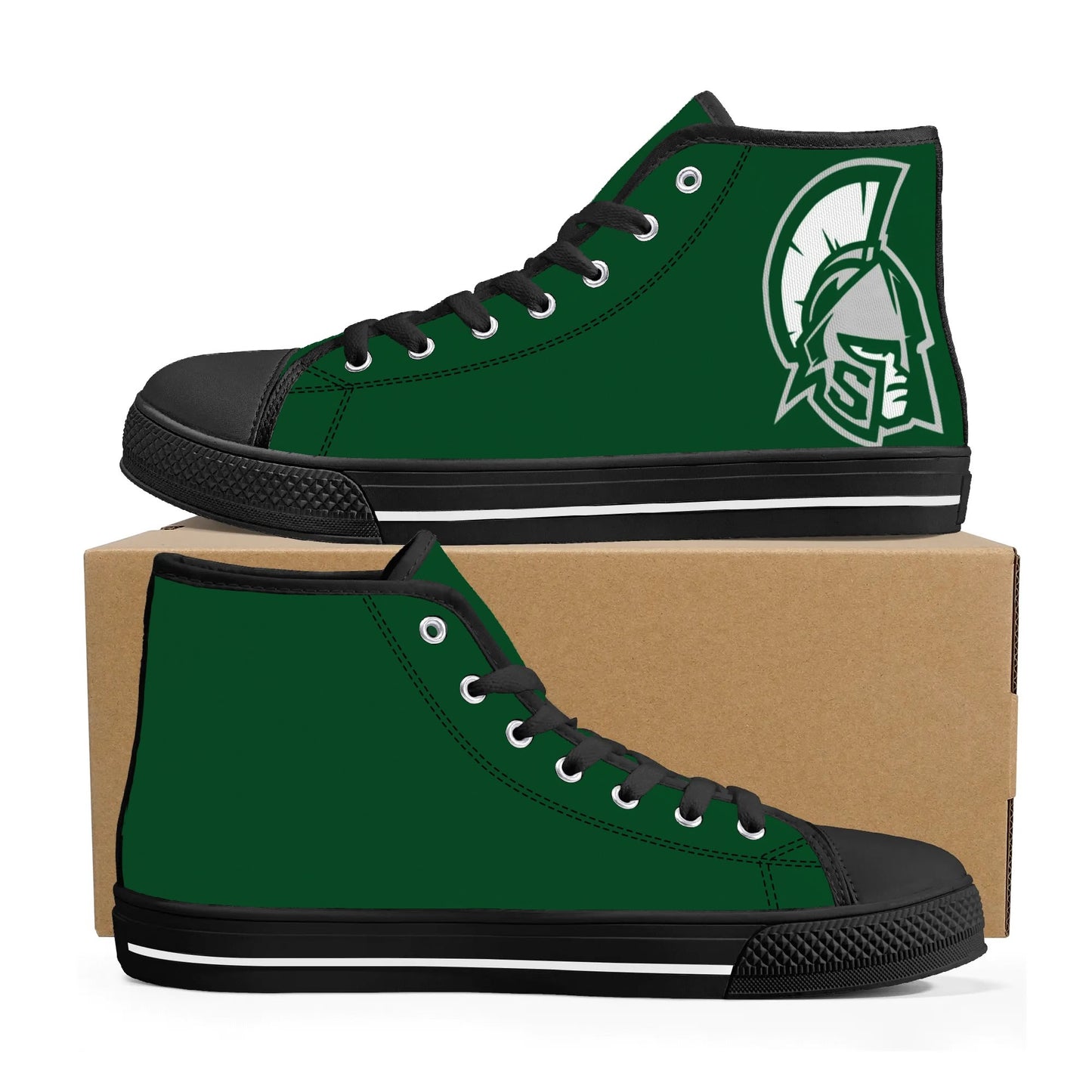 MICHIGAN STATE SPARTANS - Mens High Top Canvas Shoes - MONOCHROMATIC