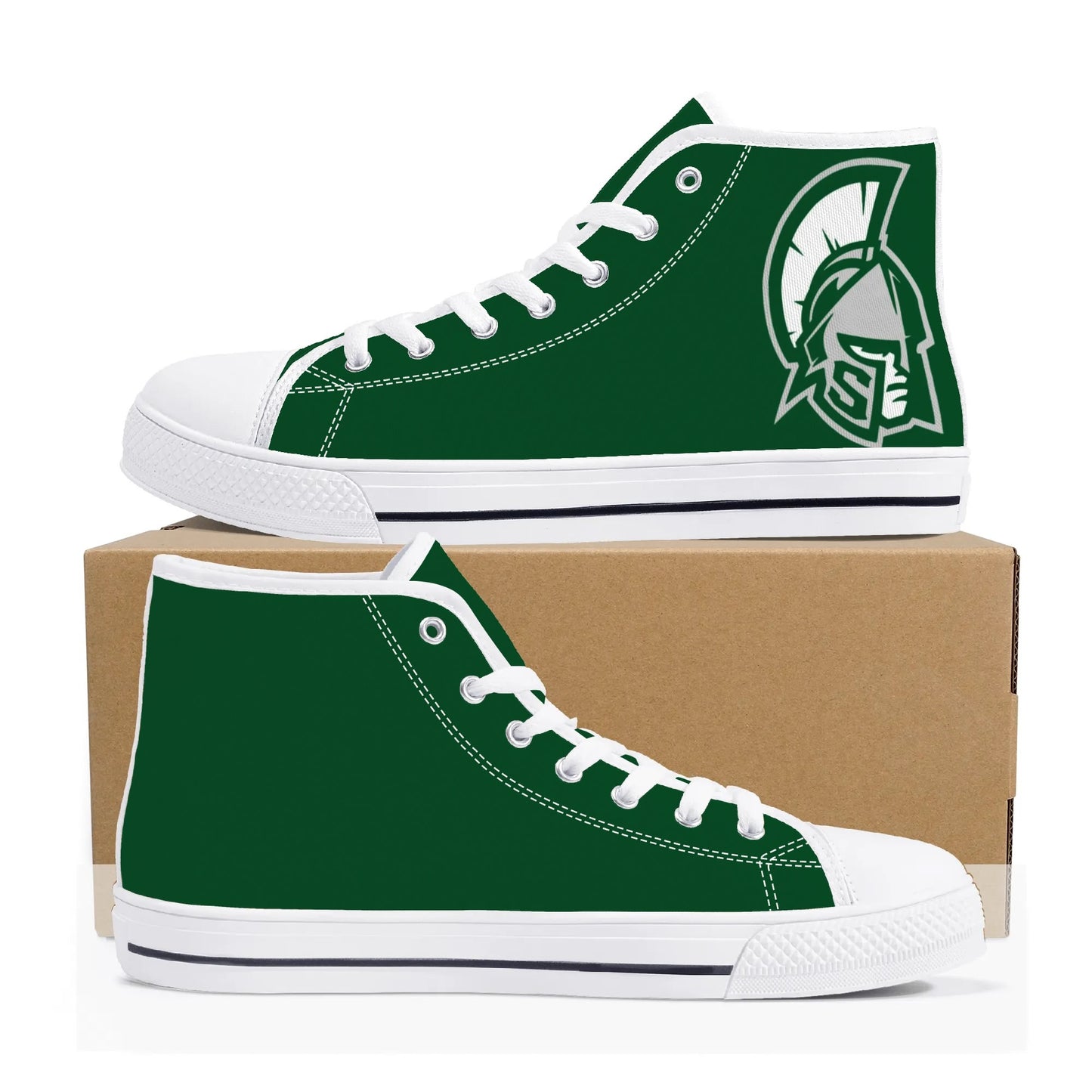 MICHIGAN STATE SPARTANS - Mens High Top Canvas Shoes - MONOCHROMATIC