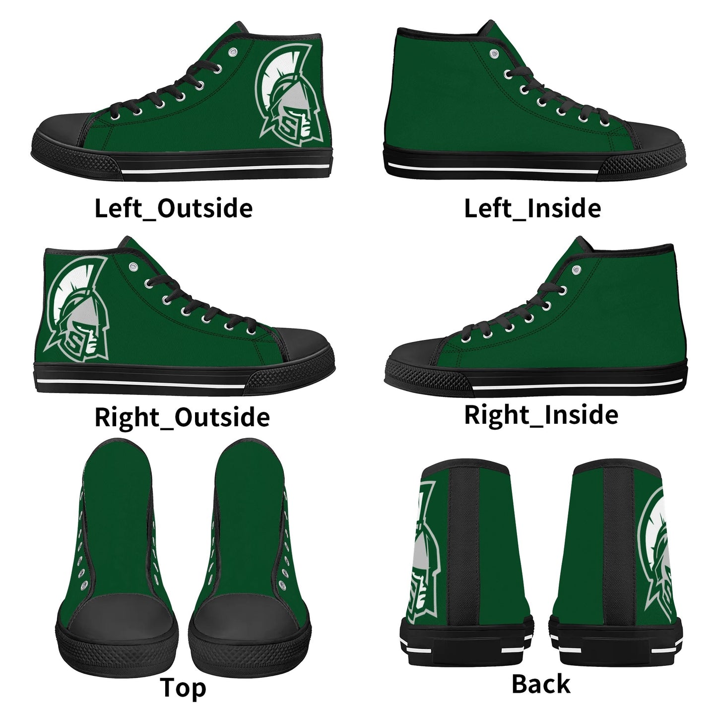 MICHIGAN STATE SPARTANS - Mens High Top Canvas Shoes - MONOCHROMATIC