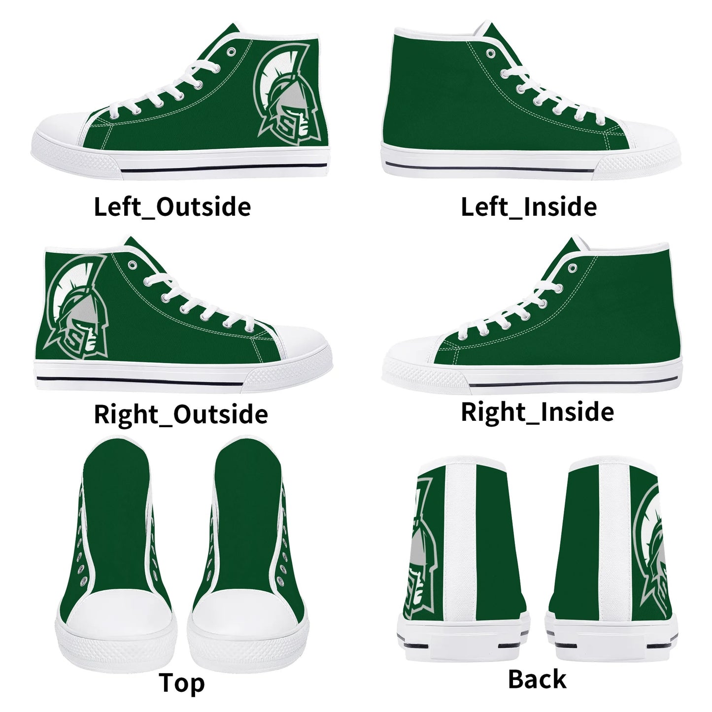 MICHIGAN STATE SPARTANS - Mens High Top Canvas Shoes - MONOCHROMATIC