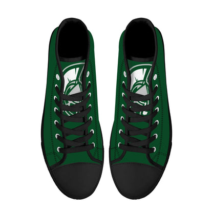 Michigan State Spartans - Mens High Top Canvas Shoes - Spartan Logo Tongue