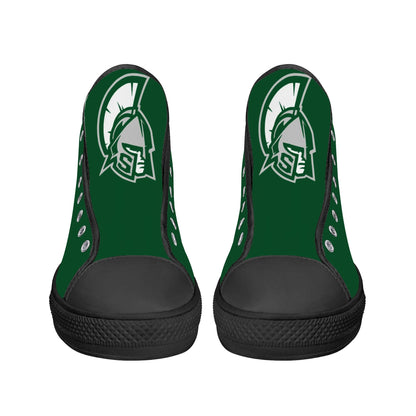 Michigan State Spartans - Mens High Top Canvas Shoes - Spartan Logo Tongue