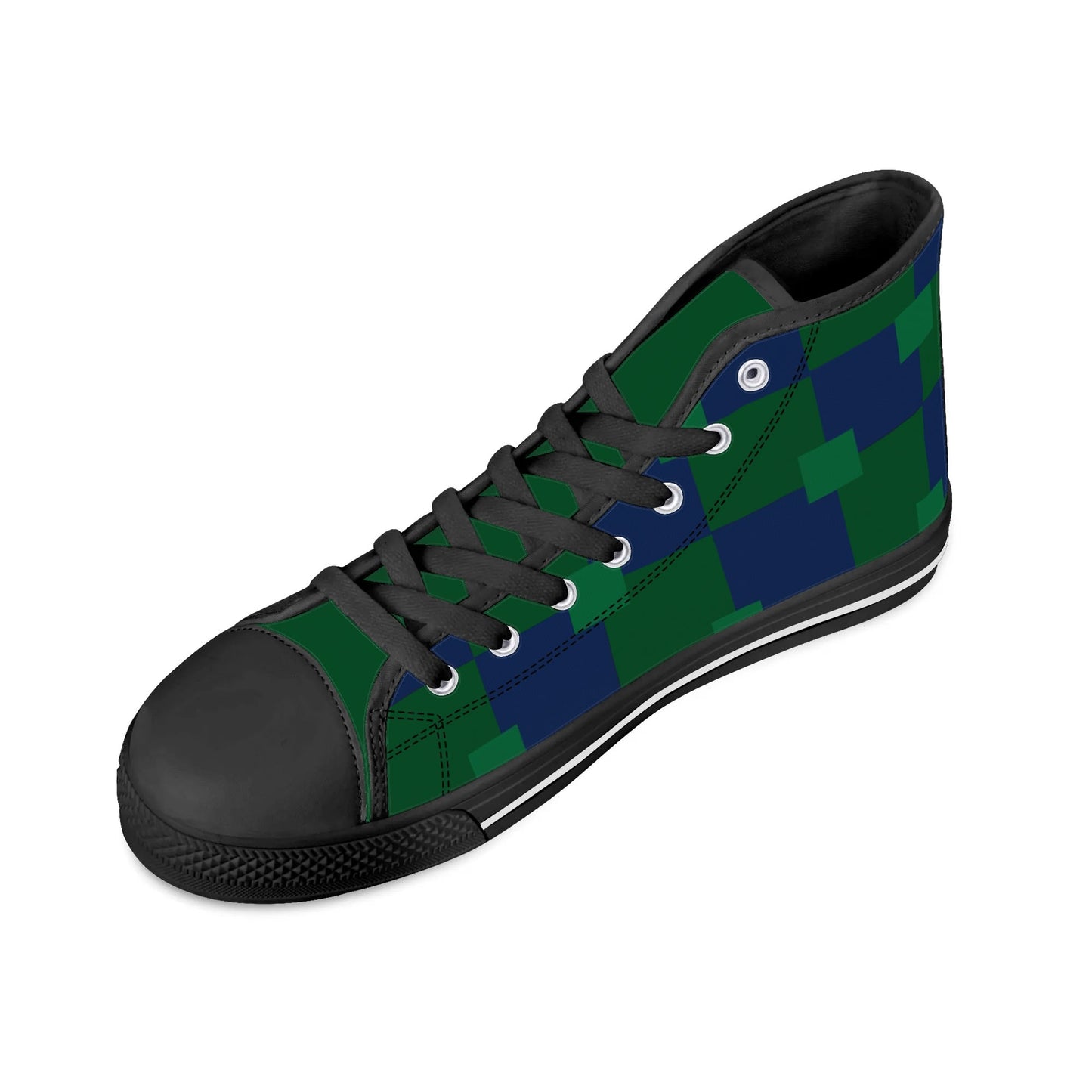 Notre Dame Checkered Pattern - Mens High Top Canvas Shoes -