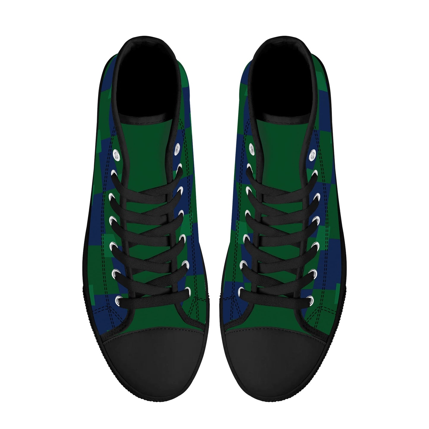 Notre Dame Checkered Pattern - Mens High Top Canvas Shoes -