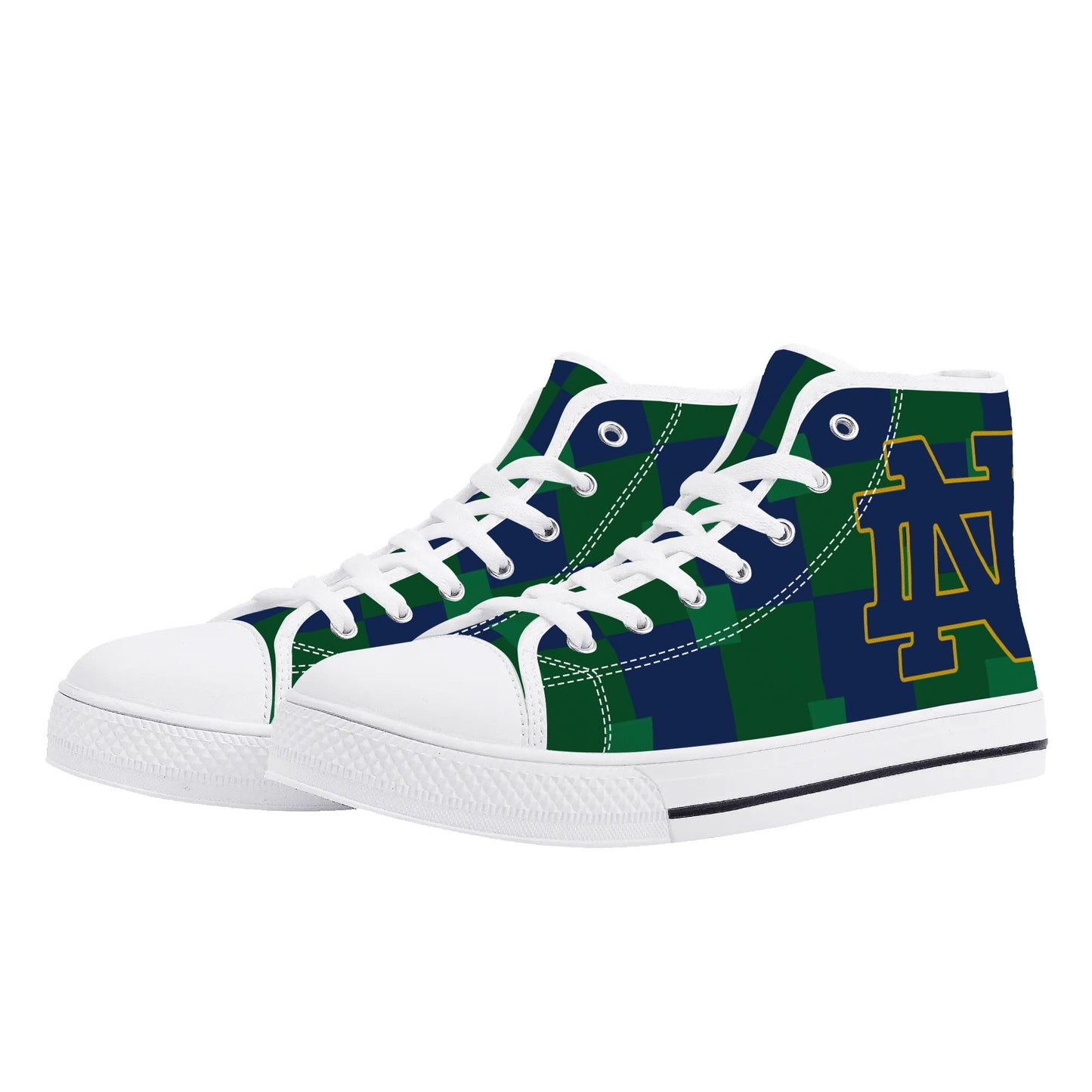 NOTRE DAME FIGHTING IRISH - CHECKERED - Mens High Top Canvas Shoes