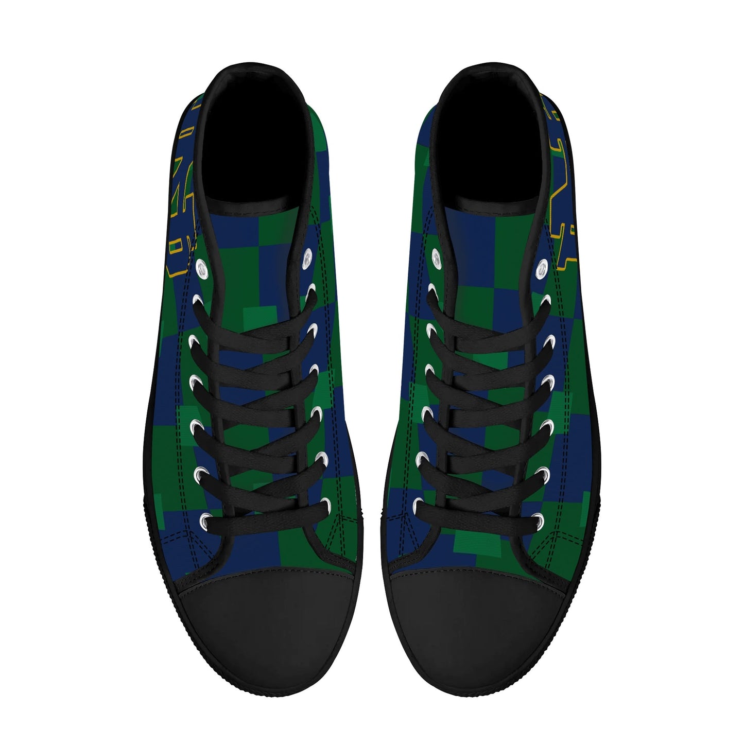 NOTRE DAME FIGHTING IRISH - CHECKERED - Mens High Top Canvas Shoes