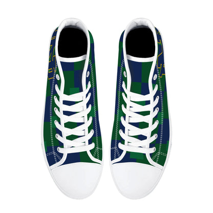 NOTRE DAME FIGHTING IRISH - CHECKERED - Mens High Top Canvas Shoes