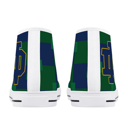 NOTRE DAME FIGHTING IRISH - CHECKERED - Mens High Top Canvas Shoes