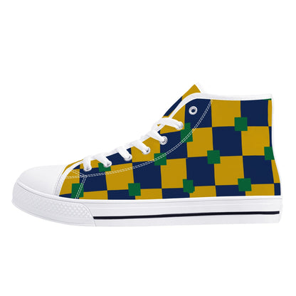 NOTRE DAME CHECKERED - TRI COLORED - Mens High Top Canvas Shoes