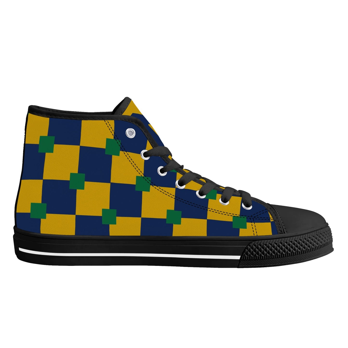 NOTRE DAME CHECKERED - TRI COLORED - Mens High Top Canvas Shoes