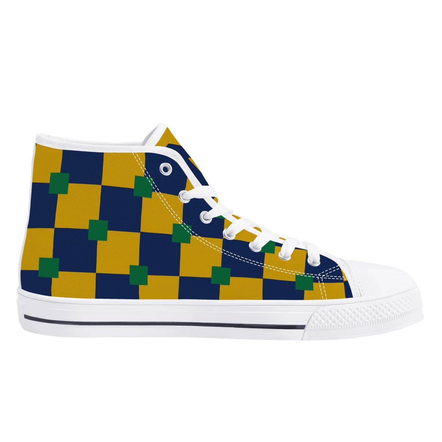 NOTRE DAME CHECKERED - TRI COLORED - Mens High Top Canvas Shoes