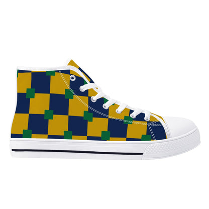 NOTRE DAME CHECKERED - TRI COLORED - Mens High Top Canvas Shoes