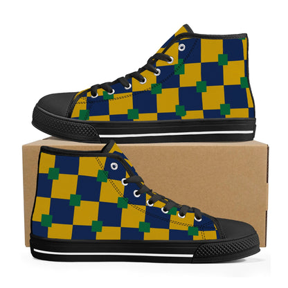 NOTRE DAME CHECKERED - TRI COLORED - Mens High Top Canvas Shoes